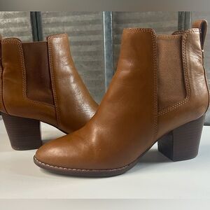 EUC Madewell Regan Leather Ankle Boot size 7 Popular/Sold Out English Saddle